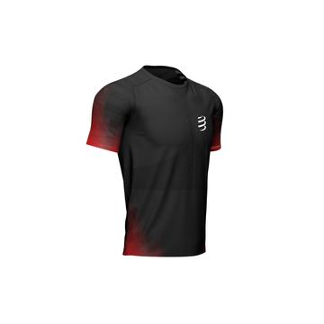 Compressport Racing SS T-Shirt férfi futópóló fekete-piros