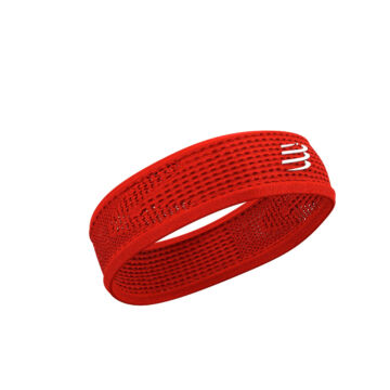 Compressport Headband Thin - keskeny piros fejpánt