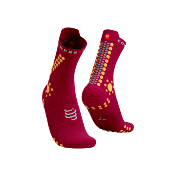 Compressport Pro Racing Socks v4.0 Trail - perzsa-vörös terepfutó bokazokni 