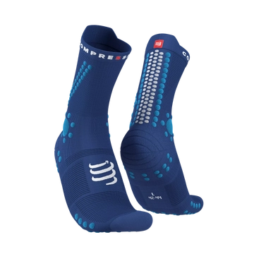 Compressport Pro Racing Socks v4.0 Trail - sodalite-fluoblue (kék) terepfutó bokazokni 